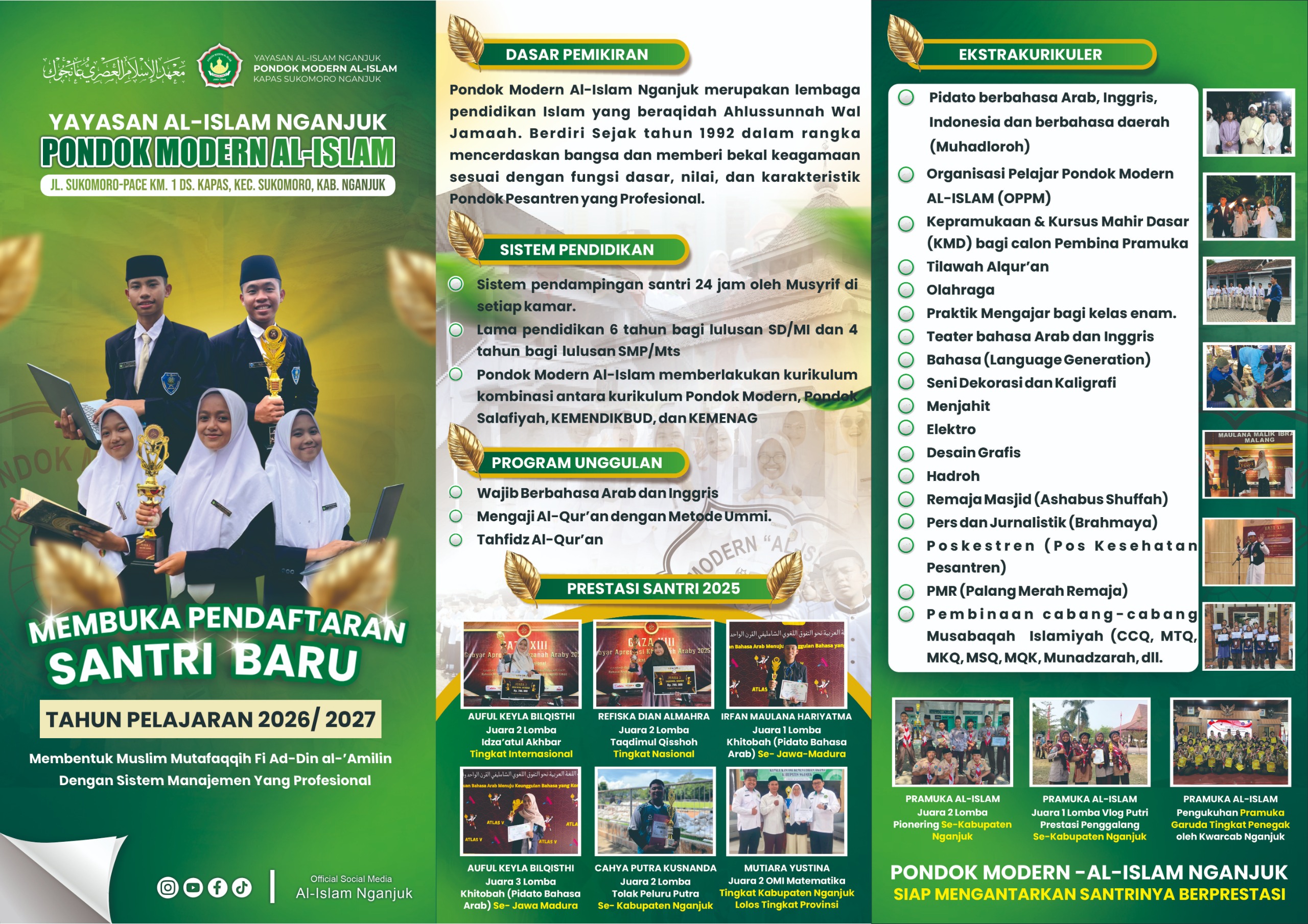 Brosur Penerimaan Santri Baru Depan