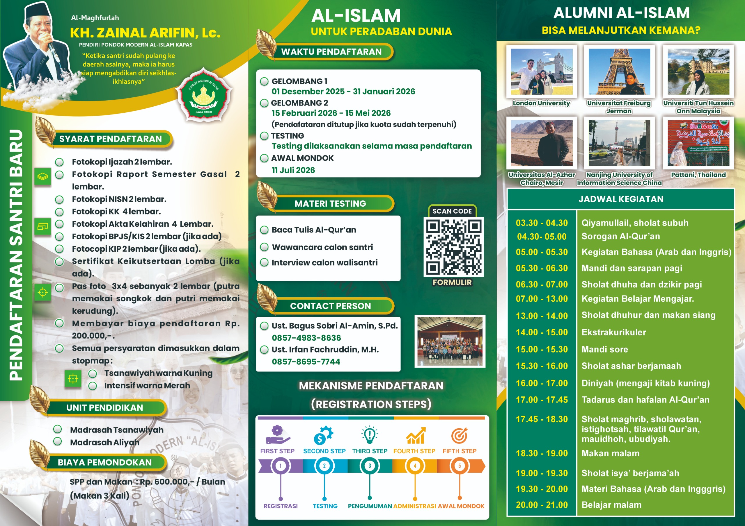 Brosur Penerimaan Santri Baru Belakang